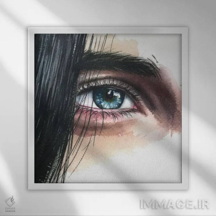 تابلو دکوراتیو چشم ۱ اثر کایرا بالان - نمای قابدار سفید