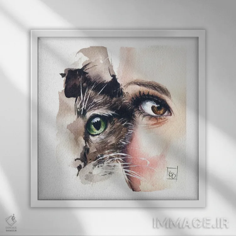 تابلو دکوراتیو خون یکسان اثر کایرا بالان - نمای قابدار سفید