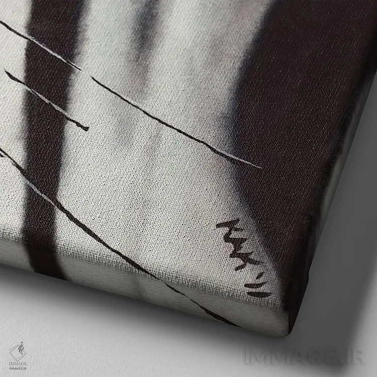 تابلو دکوراتیو چشم گورخر اثر هنر و طراحی KAK - نمای نزدیک بافت بوم