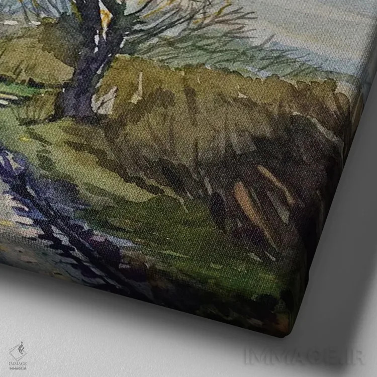 تابلو دکوراتیو کوچه زمستانی اثر لویزا میلیسنت - نمای نزدیک بافت بوم