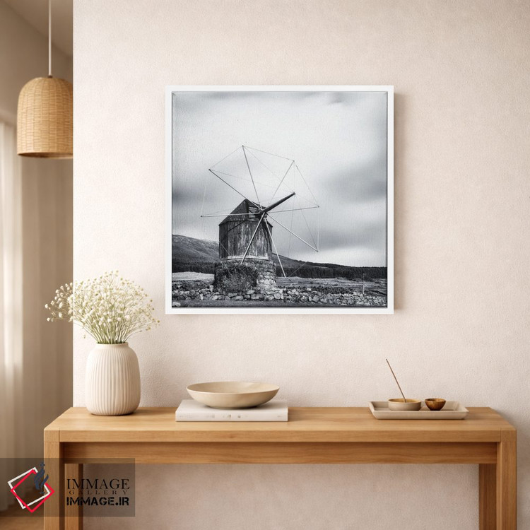 تابلو دکوراتیو آسیاب بادی چوبی قدیمی اثر کریم کارلا - D1W