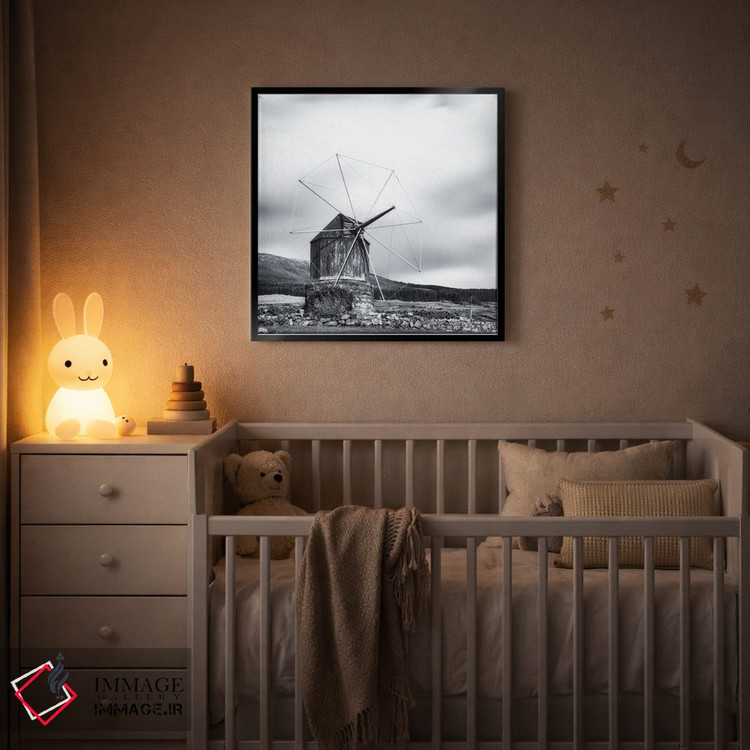 تابلو دکوراتیو آسیاب بادی چوبی قدیمی اثر کریم کارلا - D3B