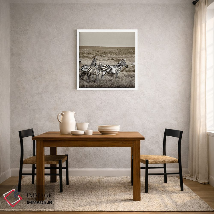 تابلو دکوراتیو خانواده متحد گورخرها اثر کلاوس تیدگه - D2W