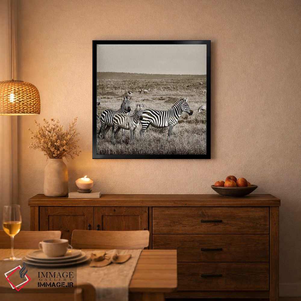 تابلو دکوراتیو خانواده متحد گورخرها اثر کلاوس تیدگه - D5B