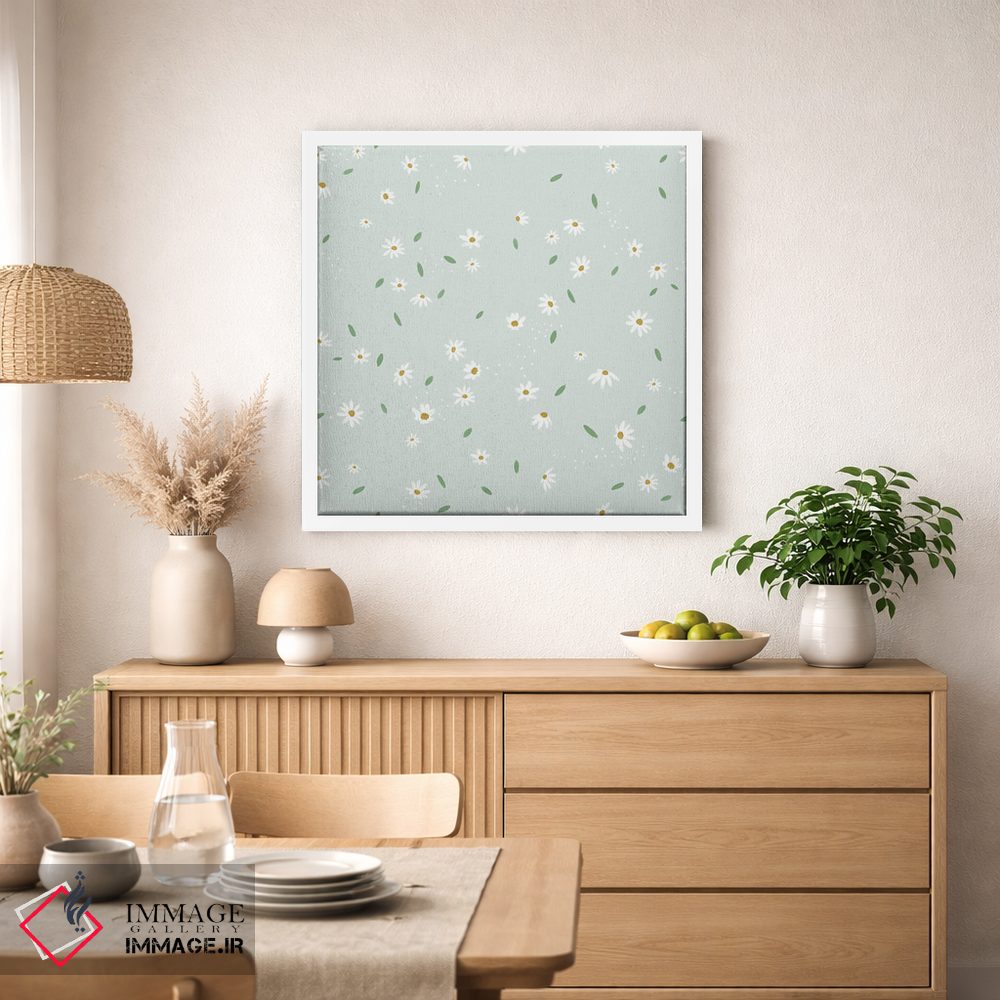 تابلو دکوراتیو گل مروارید ساده نعناعی اثر جیل لابینیک - D1W