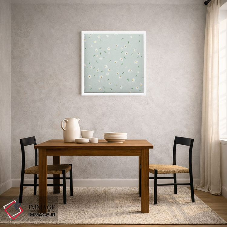 تابلو دکوراتیو گل مروارید ساده نعناعی اثر جیل لابینیک - D2W