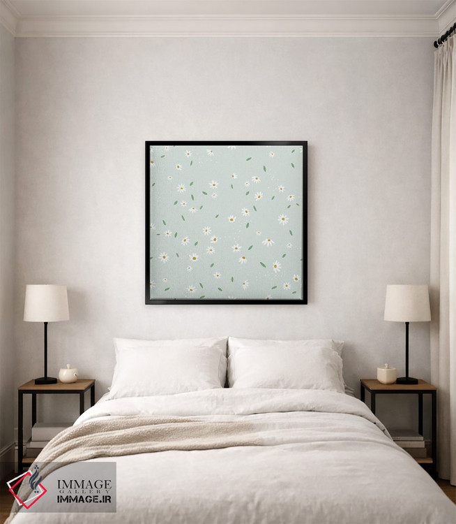 تابلو دکوراتیو گل مروارید ساده نعناعی اثر جیل لابینیک - D4B