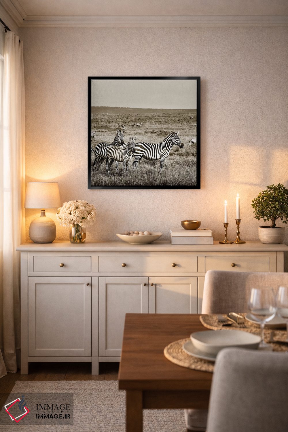 تابلو دکوراتیو خانواده متحد گورخرها اثر کلاوس تیدگه - D6B