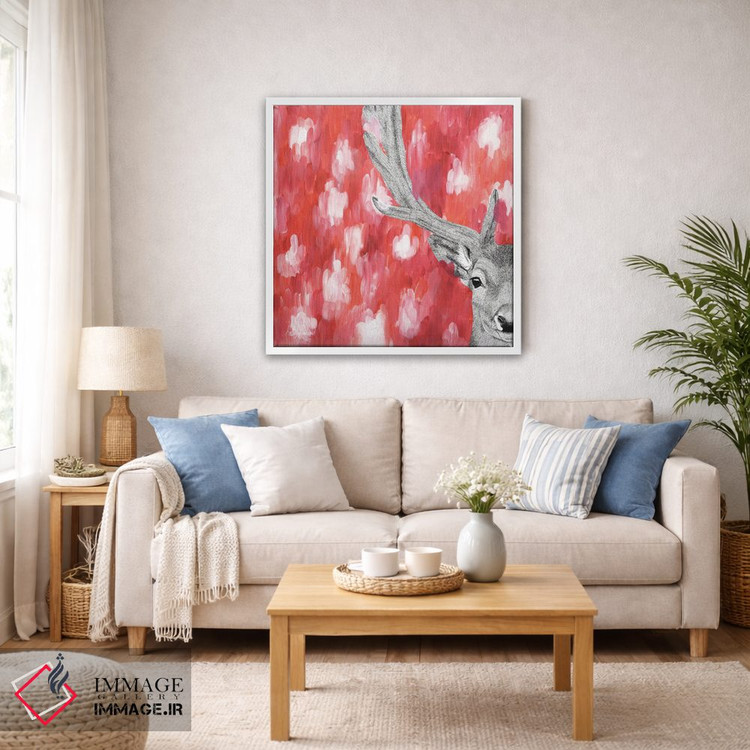 تابلو دکوراتیو گوزن شاداب خیال انگیز اثر کلسی امبلو - D5W