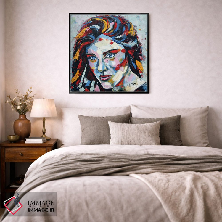 تابلو دکوراتیو پرتره با کاردک نقاشی اثر لیزا الی - D3B