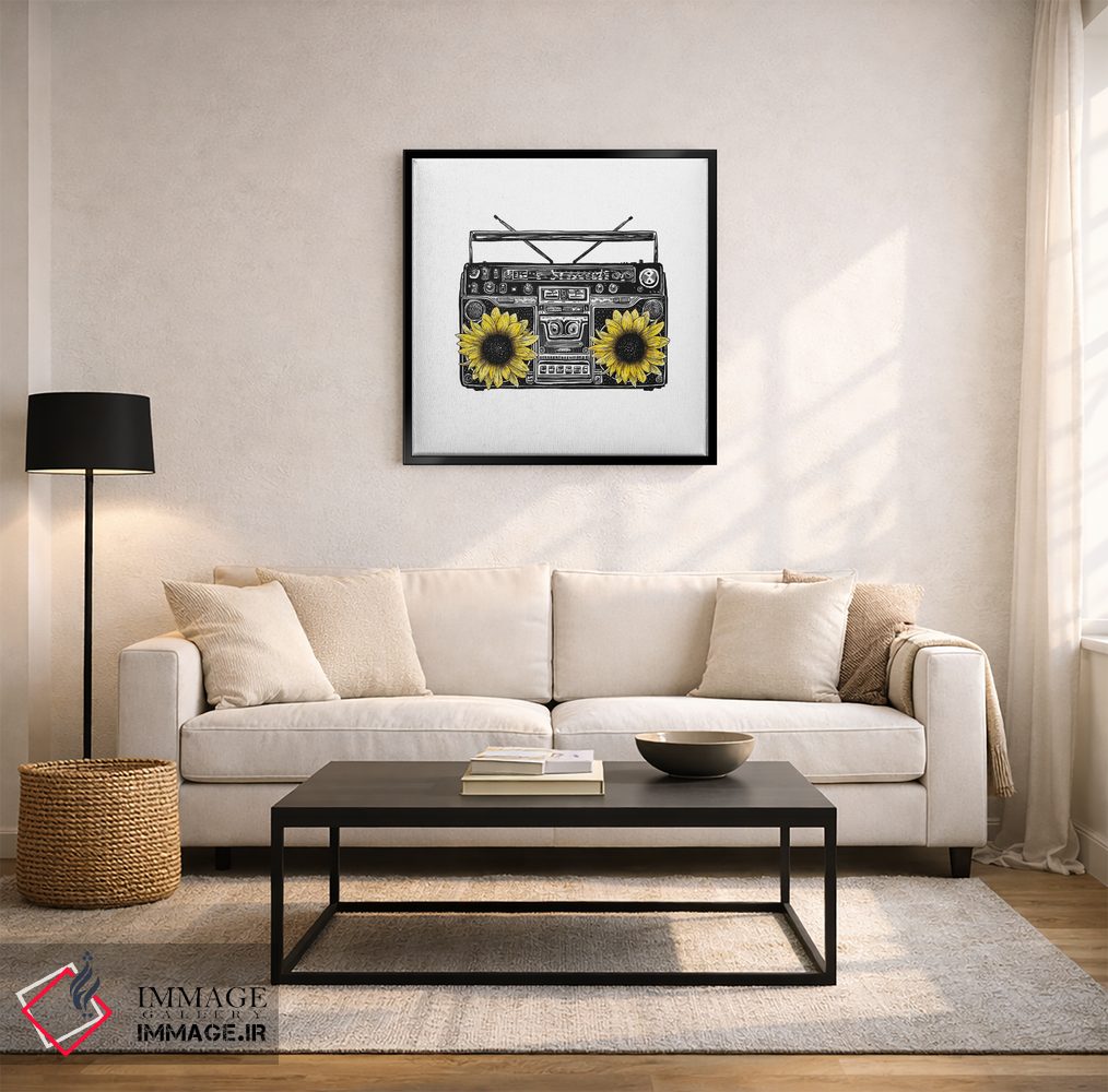 تابلو دکوراتیو استریوی آفتابگردانی اثر کاری سلون - D3B