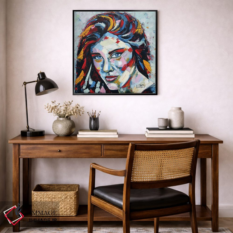 تابلو دکوراتیو پرتره با کاردک نقاشی اثر لیزا الی - D6B