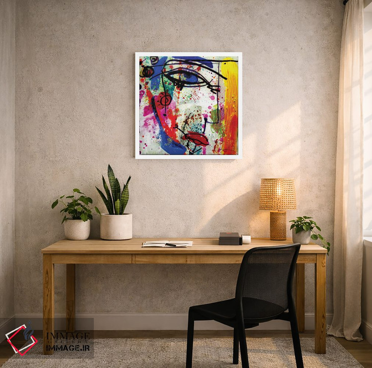 تابلو دکوراتیو چهره فانتزی تکنیک ترکیبی XVIII اثر کتی مورتون استنیون - D6W