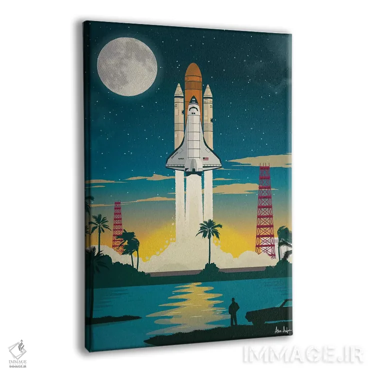 تابلو دکوراتیو پرتاب شاتل دیسکاوری اثر ایدیااستورم استودیوز - نمای پرسپکتیو محصول