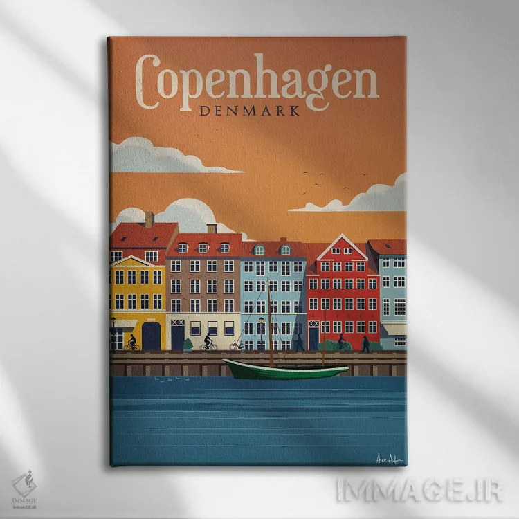 تابلو دکوراتیو کپنهاگ اثر ایدیااستورم استودیوز - نمای روبهرو روی دیوار