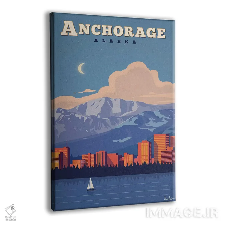 تابلو دکوراتیو انکوریج اثر ایدیااستورم استودیوز - نمای پرسپکتیو محصول