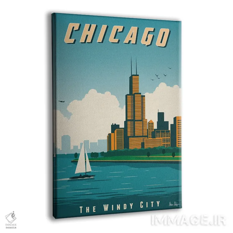 تابلو دکوراتیو پوستر شیکاگو اثر ایدیااستورم استودیوز - نمای پرسپکتیو محصول