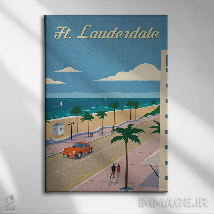 تابلو دکوراتیو فورت لادردیل اثر ایدیااستورم استودیوز - نمای روبهرو روی دیوار