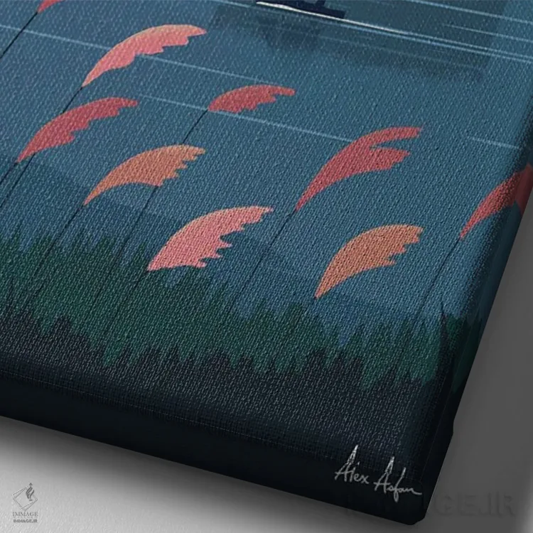 تابلو دکوراتیو پوستر آنتورپ اثر ایدیااستورم استودیوز - نمای نزدیک بافت بوم