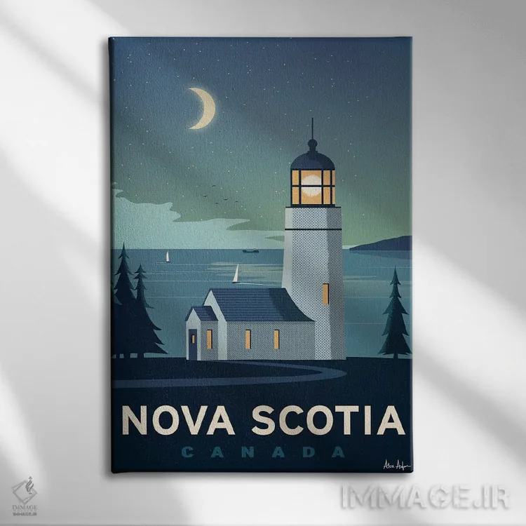 تابلو دکوراتیو نوا اسکوشیا اثر ایدیااستورم استودیوز - نمای روبهرو روی دیوار