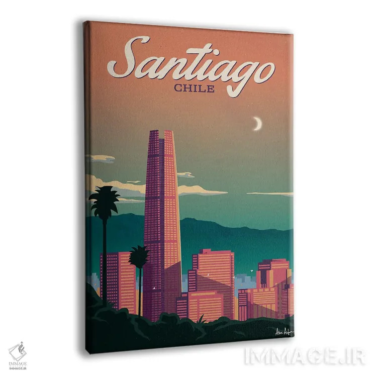تابلو دکوراتیو سانتیاگو اثر ایدیااستورم استودیوز - نمای پرسپکتیو محصول