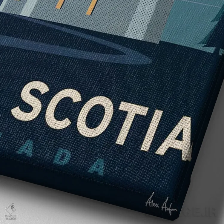 تابلو دکوراتیو نوا اسکوشیا اثر ایدیااستورم استودیوز - نمای نزدیک بافت بوم