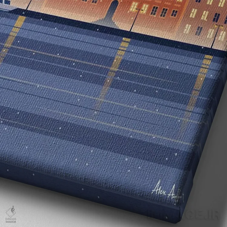 تابلو دکوراتیو هلسینکی اثر ایدیااستورم استودیوز - نمای نزدیک بافت بوم