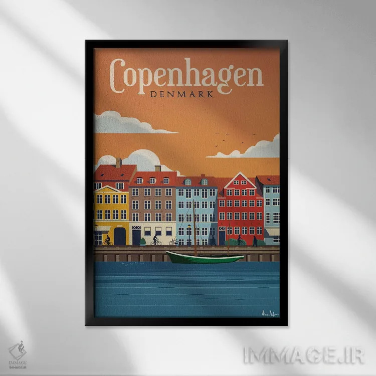 تابلو دکوراتیو کپنهاگ اثر ایدیااستورم استودیوز - نمای قابدار مشکی