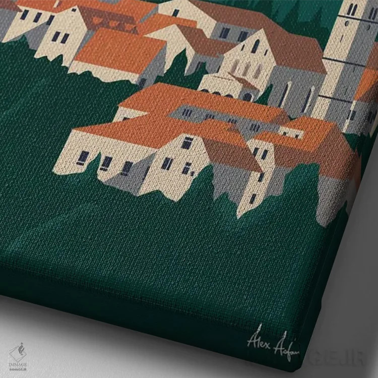 تابلو دکوراتیو اسلوونی اثر ایدیااستورم استودیوز - نمای نزدیک بافت بوم