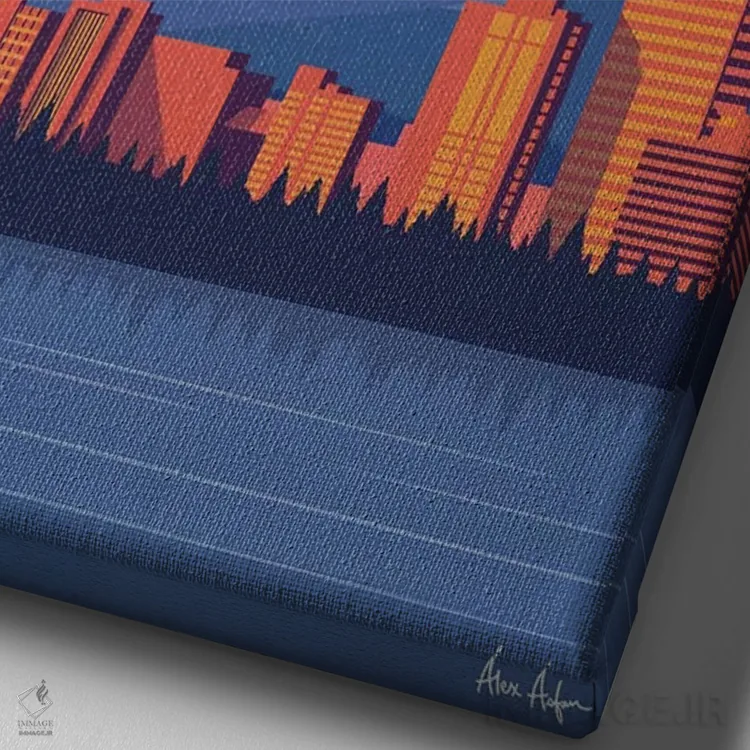 تابلو دکوراتیو انکوریج اثر ایدیااستورم استودیوز - نمای نزدیک بافت بوم