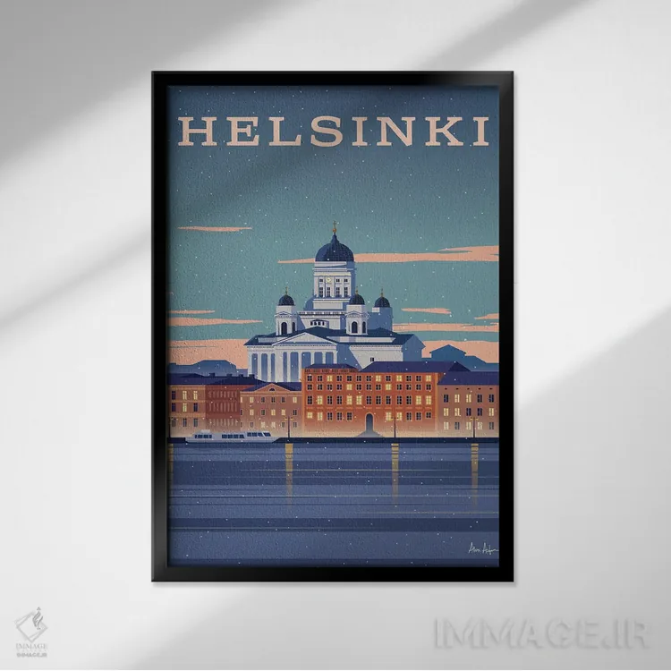 تابلو دکوراتیو هلسینکی اثر ایدیااستورم استودیوز - نمای قابدار مشکی