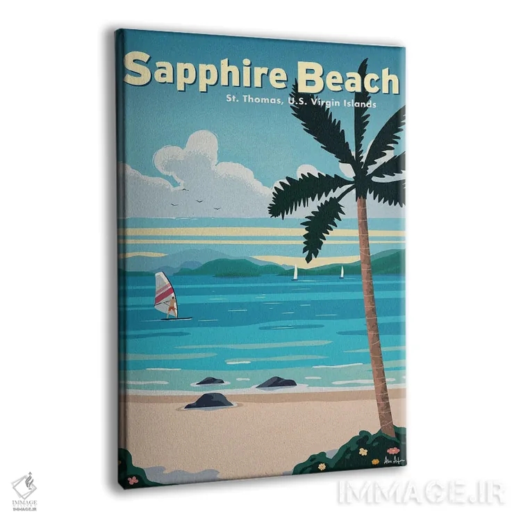 تابلو دکوراتیو ساحل سفایر اثر ایدیااستورم استودیوز - نمای پرسپکتیو محصول