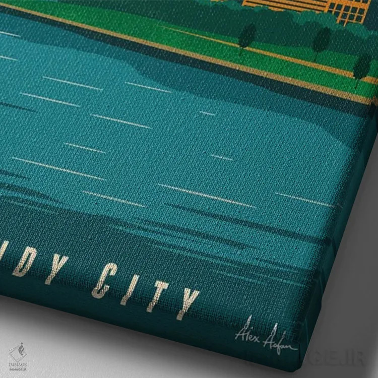 تابلو دکوراتیو پوستر شیکاگو اثر ایدیااستورم استودیوز - نمای نزدیک بافت بوم