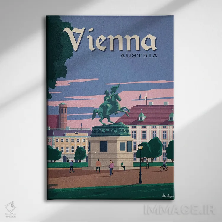 تابلو دکوراتیو وین اثر ایدیااستورم استودیوز - نمای روبهرو روی دیوار