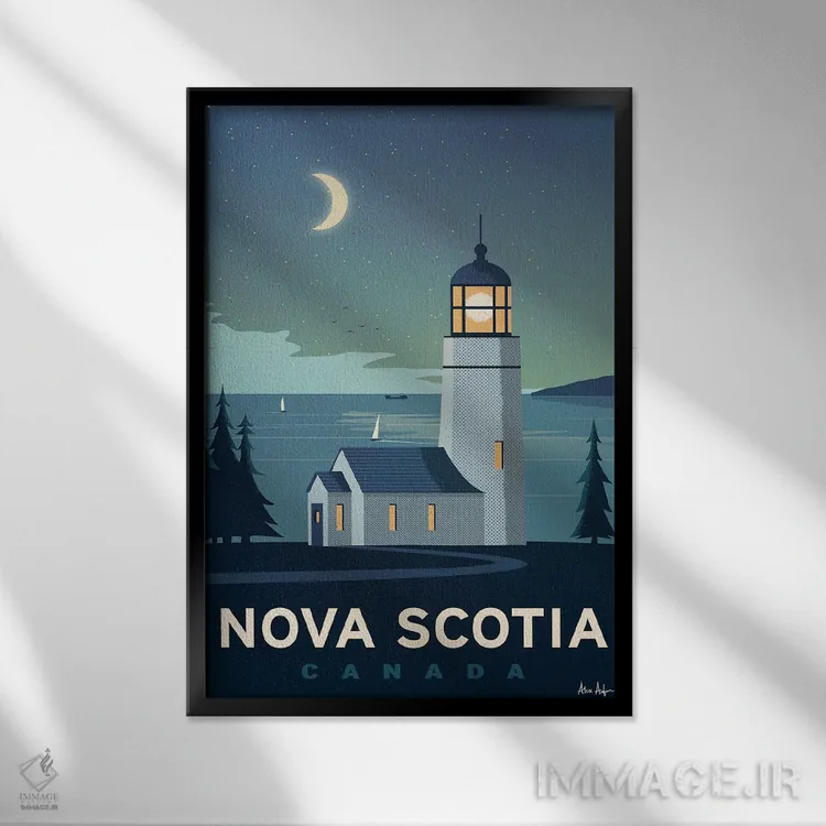 تابلو دکوراتیو نوا اسکوشیا اثر ایدیااستورم استودیوز - نمای قابدار مشکی