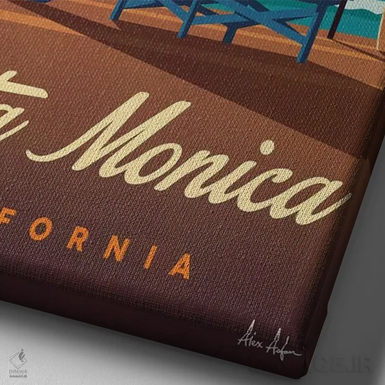 تابلو دکوراتیو سانتا مونیکا اثر ایدیااستورم استودیوز - نمای نزدیک بافت بوم