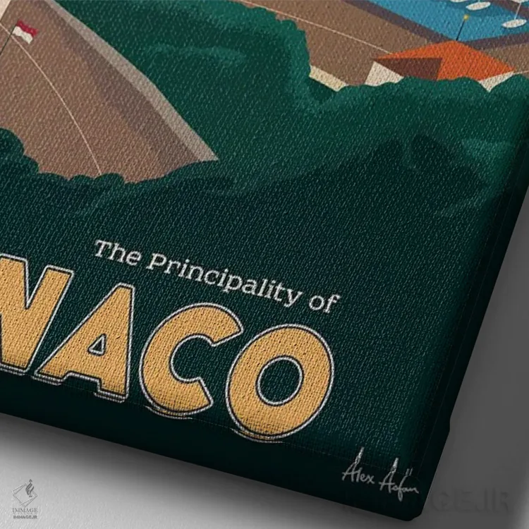 تابلو دکوراتیو موناکو اثر ایدیااستورم استودیوز - نمای نزدیک بافت بوم