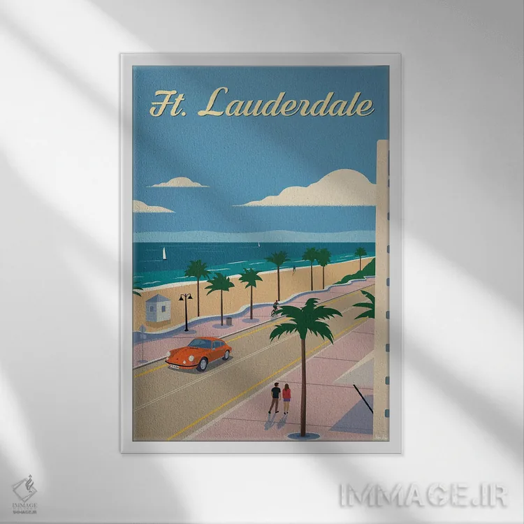 تابلو دکوراتیو فورت لادردیل اثر ایدیااستورم استودیوز - نمای قابدار سفید