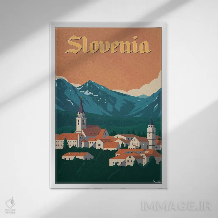 تابلو دکوراتیو اسلوونی اثر ایدیااستورم استودیوز - نمای قابدار سفید