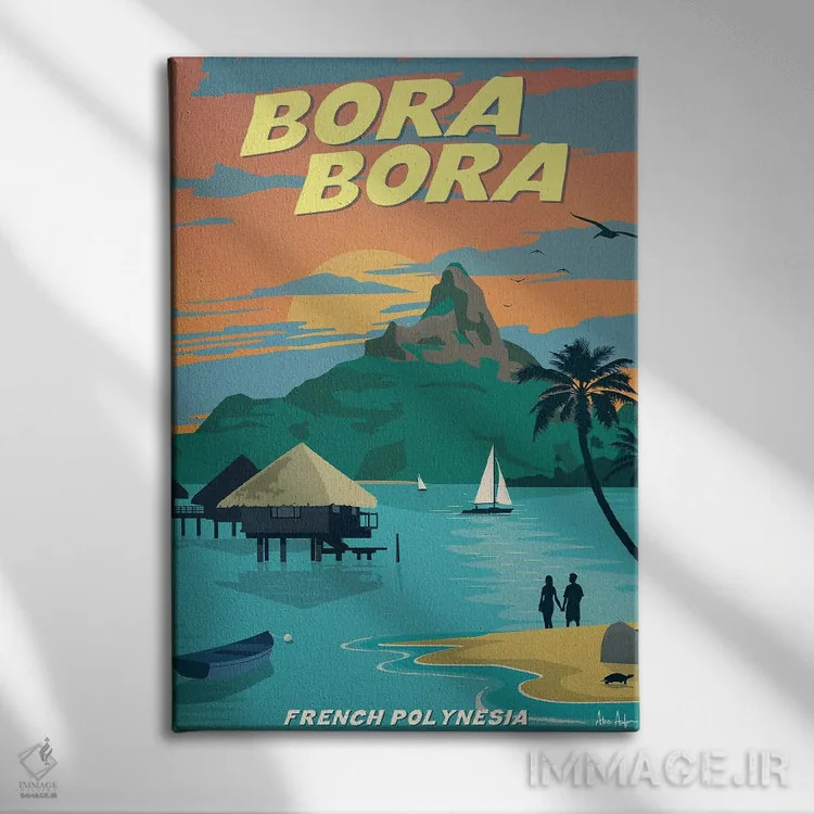 تابلو دکوراتیو بورا بورا اثر ایدیااستورم استودیوز - نمای روبهرو روی دیوار