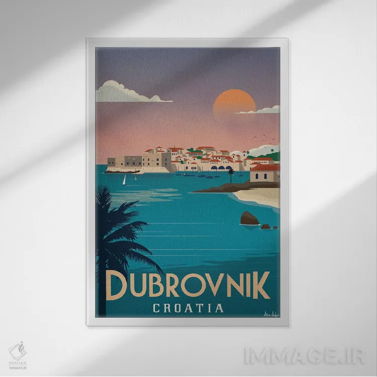 تابلو دکوراتیو دوبروونیک اثر ایدیااستورم استودیوز - نمای قابدار سفید