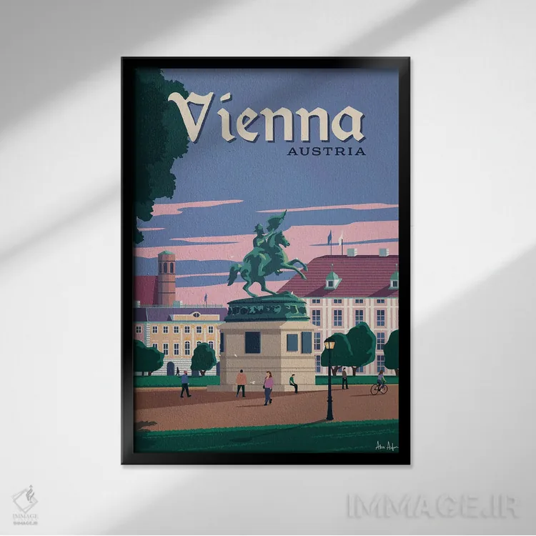 تابلو دکوراتیو وین اثر ایدیااستورم استودیوز - نمای قابدار مشکی