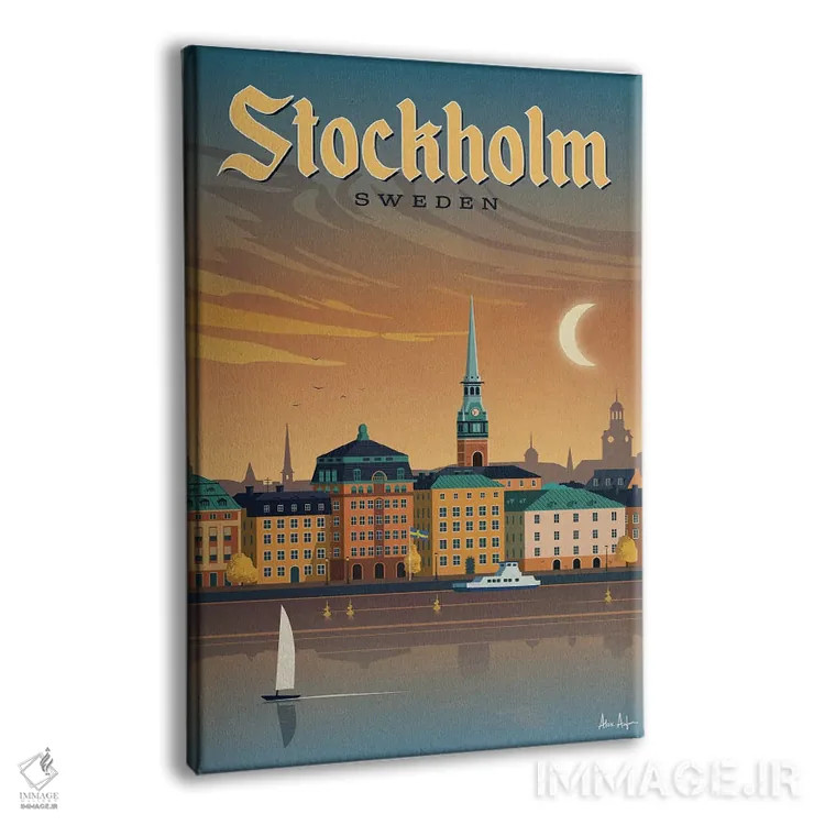 تابلو دکوراتیو استکهلم اثر ایدیااستورم استودیوز - نمای پرسپکتیو محصول