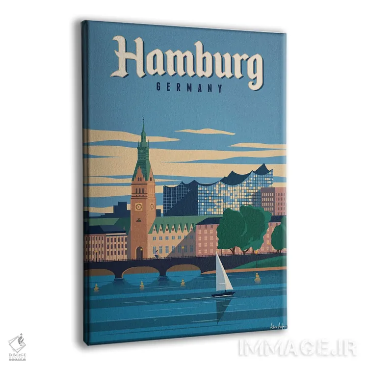 تابلو دکوراتیو هامبورگ اثر ایدیااستورم استودیوز - نمای پرسپکتیو محصول