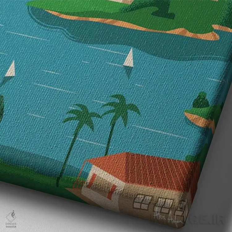 تابلو دکوراتیو گواتاپه اثر ایدیااستورم استودیوز - نمای نزدیک بافت بوم