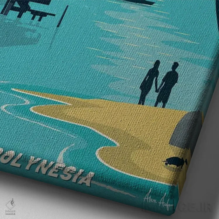 تابلو دکوراتیو بورا بورا اثر ایدیااستورم استودیوز - نمای نزدیک بافت بوم