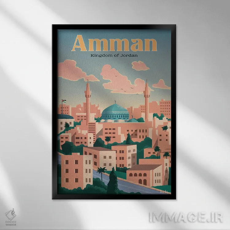 تابلو دکوراتیو اردن اثر ایدیااستورم استودیوز - نمای قابدار مشکی
