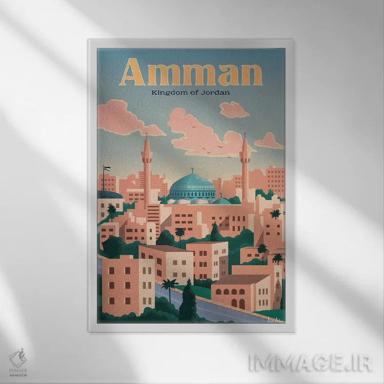 تابلو دکوراتیو اردن اثر ایدیااستورم استودیوز - نمای قابدار سفید