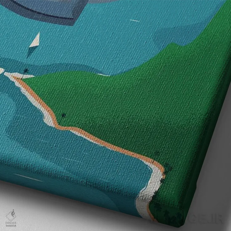 تابلو دکوراتیو پوستر هاوایی اثر ایدیااستورم استودیوز - نمای نزدیک بافت بوم