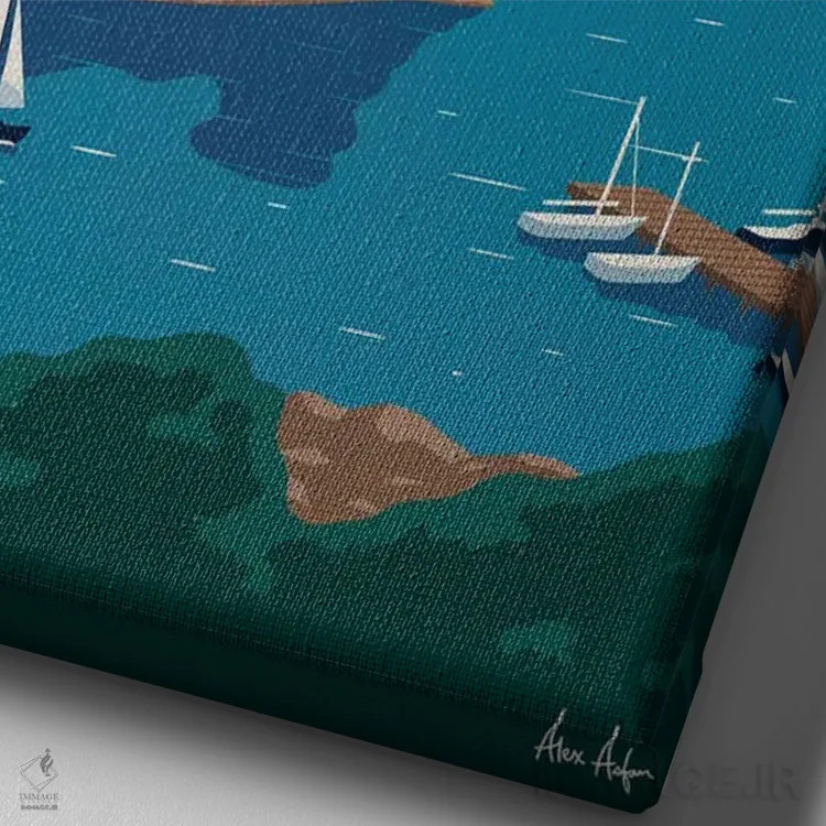 تابلو دکوراتیو مارسی IDS118 - "Malmo",مالمو اثر ایدیااستورم استودیوز - نمای نزدیک بافت بوم